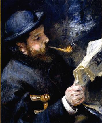 «Claude Monet is reading the newspaper» - P. O. Renoir 1872