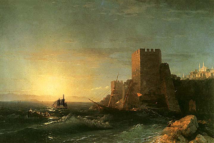 И. К. Айвазовский - Башни на скале у Босфора